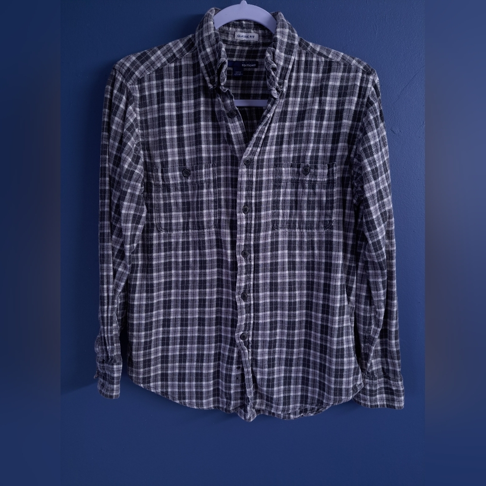 Black and White Plaid Button Up